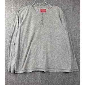 Bruno Milano Mens XL Gray Henley Shirt Long Sleeve Supersoft Stretch Minimalist